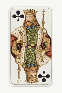 Vintage king of clubs chromolithograph art psd. Remixed by rawpixel. 