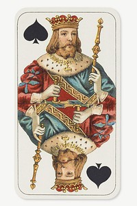 Vintage king of spades chromolithograph art psd. Remixed by rawpixel. 