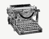 Vintage typewriter illustration psd. Remixed by rawpixel. 