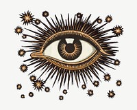 Vintage eye chromolithograph art psd. Remixed by rawpixel. 