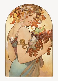 Alfons Mucha's woman art nouveau illustration. Remixed by rawpixel. 