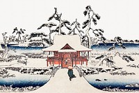 Japanese winter house border, illustration by Utagawa Hiroshige. Remixed by rawpixel.