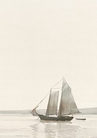 Vintage sailboat background, aesthetic nature scene by by Will S. Robinson. Remixed by rawpixel.