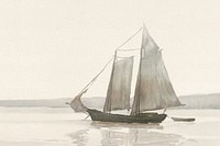 Vintage sailboat background, aesthetic nature scene by by Will S. Robinson. Remixed by rawpixel.