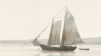 Vintage sailboat HD wallpaper, aesthetic nature scene by by Will S. Robinson. Remixed by rawpixel.