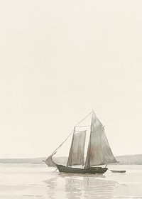 Vintage sailboat background, aesthetic nature scene by by Will S. Robinson. Remixed by rawpixel.