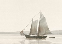 Vintage sailboat background, aesthetic nature scene by by Will S. Robinson. Remixed by rawpixel.