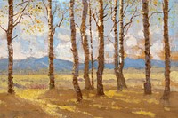 Birches in autumn background, aesthetic nature painting by Ferdinand Katona. Remixed by rawpixel.