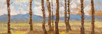 Birches in autumn background, aesthetic nature painting by Ferdinand Katona. Remixed by rawpixel.