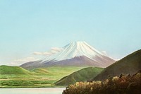 Mount Fuji background, vintage Japanese illustration. Remixed by rawpixel.
