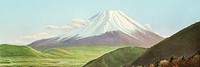 Mount Fuji background, vintage Japanese illustration. Remixed by rawpixel.