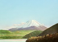 Mount Fuji background, vintage Japanese illustration. Remixed by rawpixel.