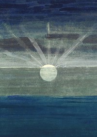 Vintage sunrise background, sky illustration by Mikalojus Konstantinas Čiurlionis. Remixed by rawpixel.