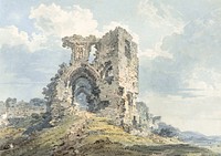 Denbigh Castle (1793), vintage architecture illustration by Thomas Girtin. Remixed by rawpixel.