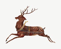 Christmas reindeer, vintage animal illustration psd. Remixed by rawpixel.