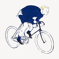 Cycling man, vintage illustration by Henri de Toulouse-Lautrec. Remixed by rawpixel.