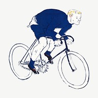 Cycling man, vintage illustration by Henri de Toulouse-Lautrec psd. Remixed by rawpixel.