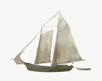 Vintage sailboat illustration by Will S. Robinson psd. Remixed by rawpixel.