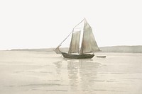 Vintage sailboat border, illustration by Will S. Robinson. Remixed by rawpixel.