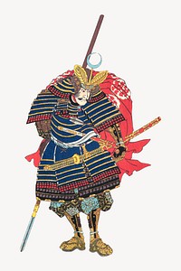 Japanese warrior, vintage illustration from the Tughra (Insignia) of Sultan Süleiman the Magnificent. Remixed by rawpixel.