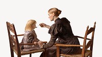 Mother and Child, Victorian family painting by Fritz Syberg. Remixed by rawpixel.