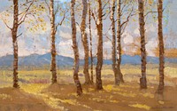 Birches in autumn (1900–1910), vintage nature painting by Ferdinand Katona. Original public domain image from Web Umenia.  Digitally enhanced by rawpixel.