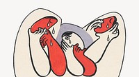 Crying women, vintage abstract illustration by Mikulas Galanda. Remixed by rawpixel.