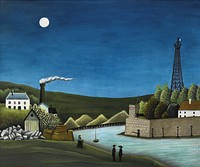 Henri Rousseau's La Seine à Suresnesl (1911), vintage painting. Original public domain image from Wikimedia Commons.  Digitally enhanced by rawpixel.