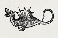 Dragon (1590), vintage mythical creature illustration. Original public domain image from Wikimedia Commons. Digitally enhanced by rawpixel.