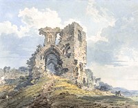 Denbigh Castle (1793), vintage architecture illustration by Thomas Girtin. Original public domain image from Yale Center for British Art.  Digitally enhanced by rawpixel.