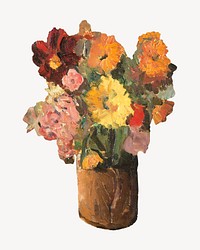 Flower vase still life, vintage illustration by Roger Fry. Remixed by rawpixel.