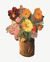 Flower vase still life, vintage illustration by Roger Fry psd. Remixed by rawpixel.