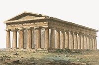 Levant: Paestum border, vintage building illustration by Willey Reveley. Remixed by rawpixel.