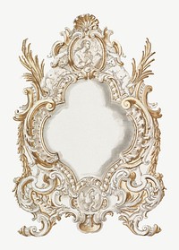 Ornament frame vintage illustration psd. Remixed by rawpixel. 
