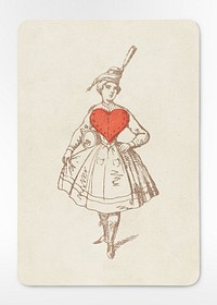 Ace of Hearts (late 19th century) chromolithograph art by E. Le Tellier. Original public domain image from The Smithsonian Institution. Digitally enhanced by rawpixel.