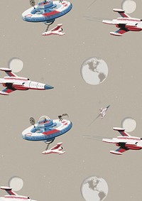 Space stations & rockets background. Remixed by rawpixel.