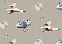 Space stations & rockets background. Remixed by rawpixel.