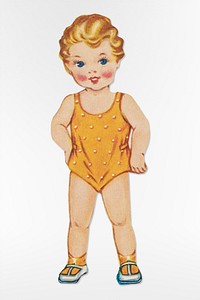 Billy paper doll (1940–1949) chromolithograph art. Original public domain image from Digital Commonwealth. Digitally enhanced by rawpixel.