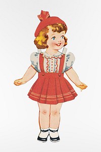 Betty paper doll in outfits with head turned to the right (1945–1947) chromolithograph art. Original public domain image from Digital Commonwealth. Digitally enhanced by rawpixel.