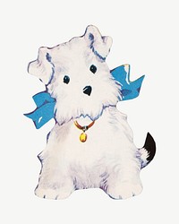 West Highland White Terrier dog, vintage animal illustration psd. Remixed by rawpixel.