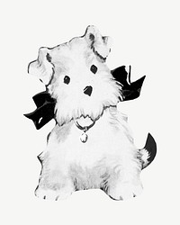 West Highland White Terrier dog, vintage animal illustration psd. Remixed by rawpixel.