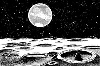 Lunar landscape (1872-1873) illustrated by Richard A. Proctor. Original public domain image from Wikimedia Commons. Digitally enhanced by rawpixel.