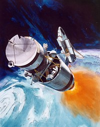 Artist's conception of NASA solar polar spacecraft (1978) illustrated by NASA. Original public domain image from Wikimedia Commons. Digitally enhanced by rawpixel.