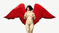 Naked woman with red wings illustration psd. Remixed by rawpixel.