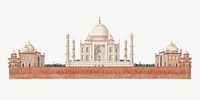 The Taj Mahal architecture watercolor art illustration psd. Remixed by rawpixel.