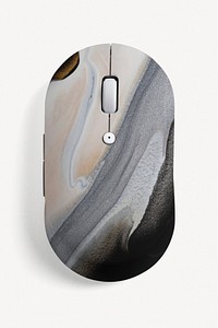 Marble patterned computer mouse mockup psd