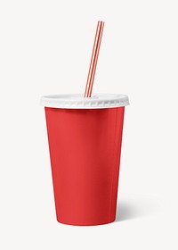 Red star soft drink paper cup, food product packaging design