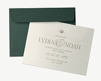 Wedding invitation card mockup psd