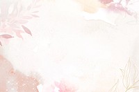 Watercolor beige floral nature background