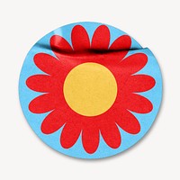 Flower round sticker mockup, editable psd